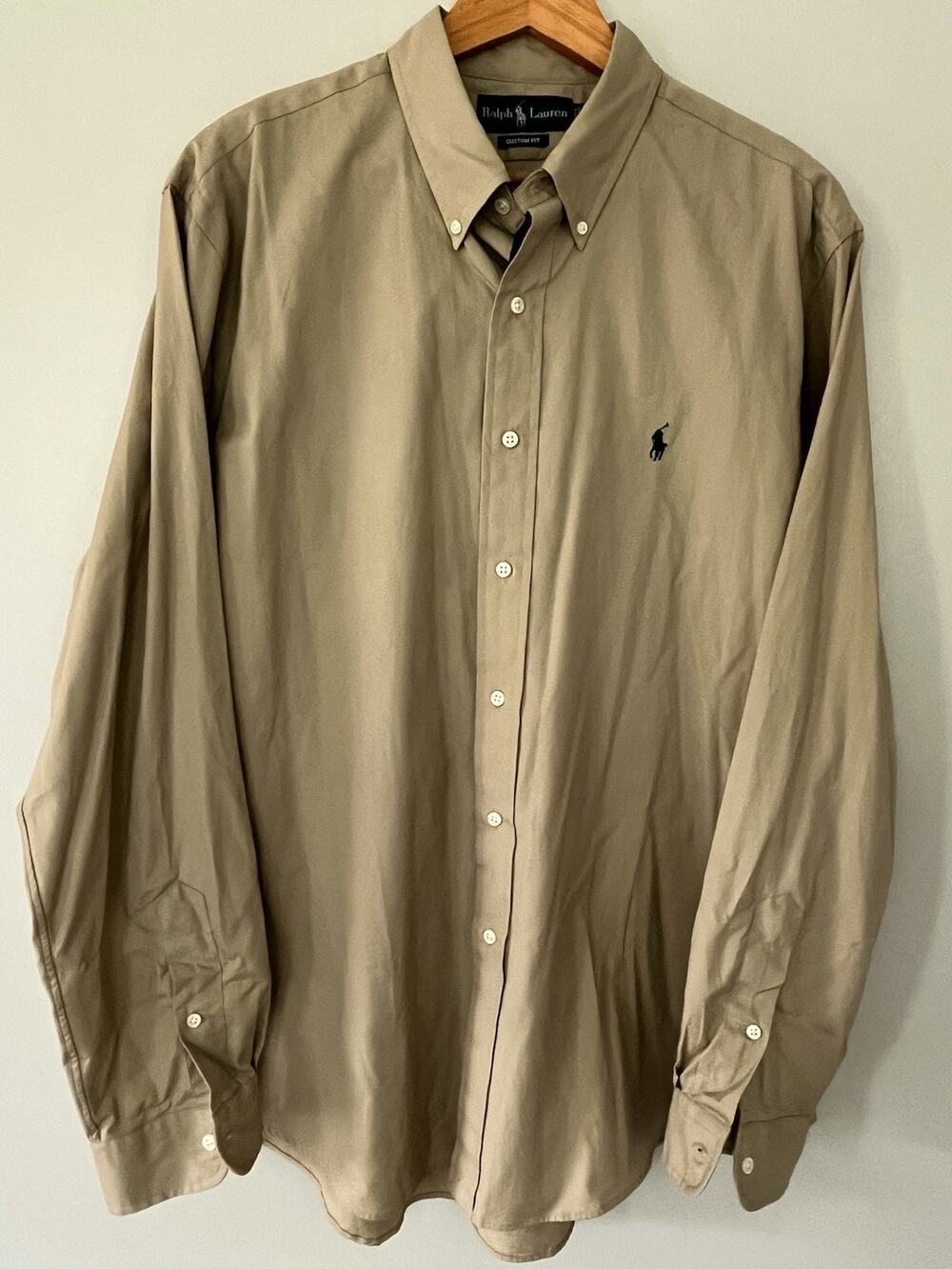 Polo Ralph Lauren Custom Fit Tan Khaki Shirt Mens XL